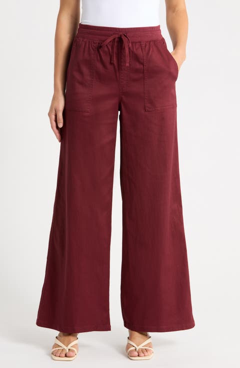 Twill Wide Leg Pants