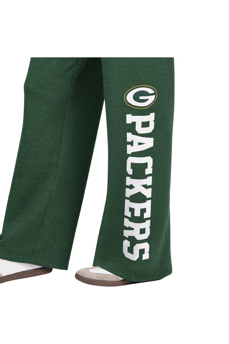 Women's  Starter  Green Green Bay Packers Field Wide Leg Sweatpants, Alternate, color, Green