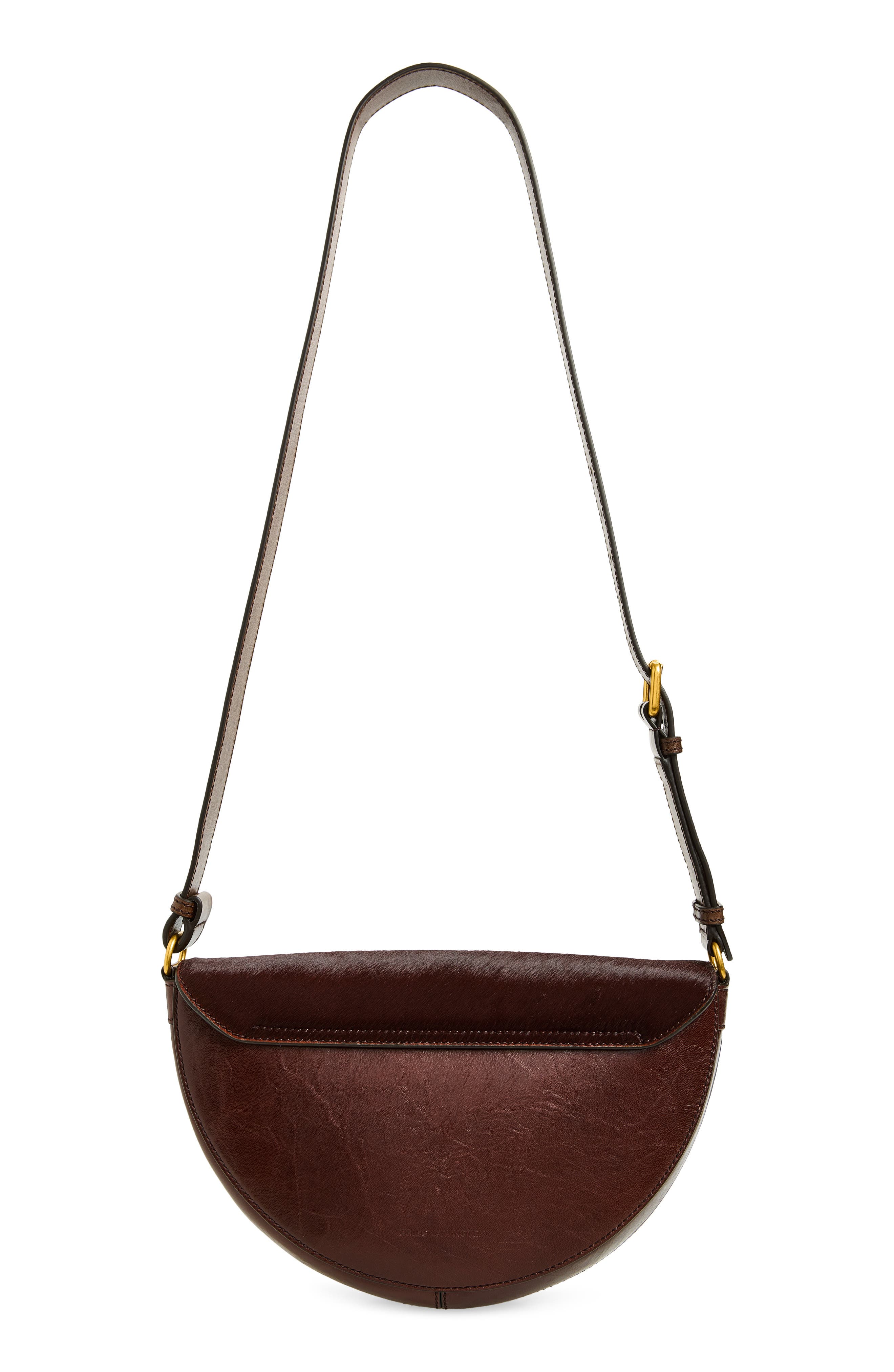 Genuine Calf Hair & Leather Crossbody Bag, Alternate, color, CHOCO 702