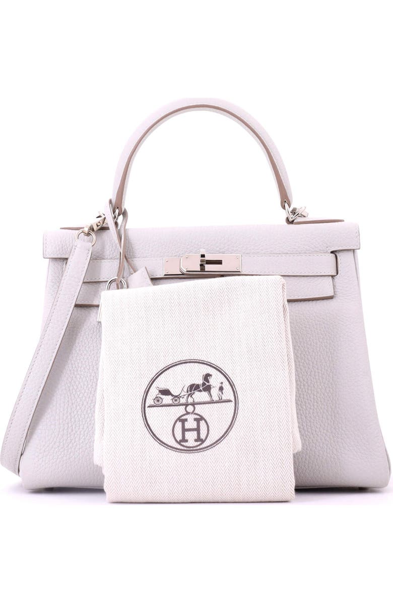 Pre-Owned Hermes Kelly Handbag Grey Clemence with Palladium Hardware 28, Alternate, color, Gris Perle
