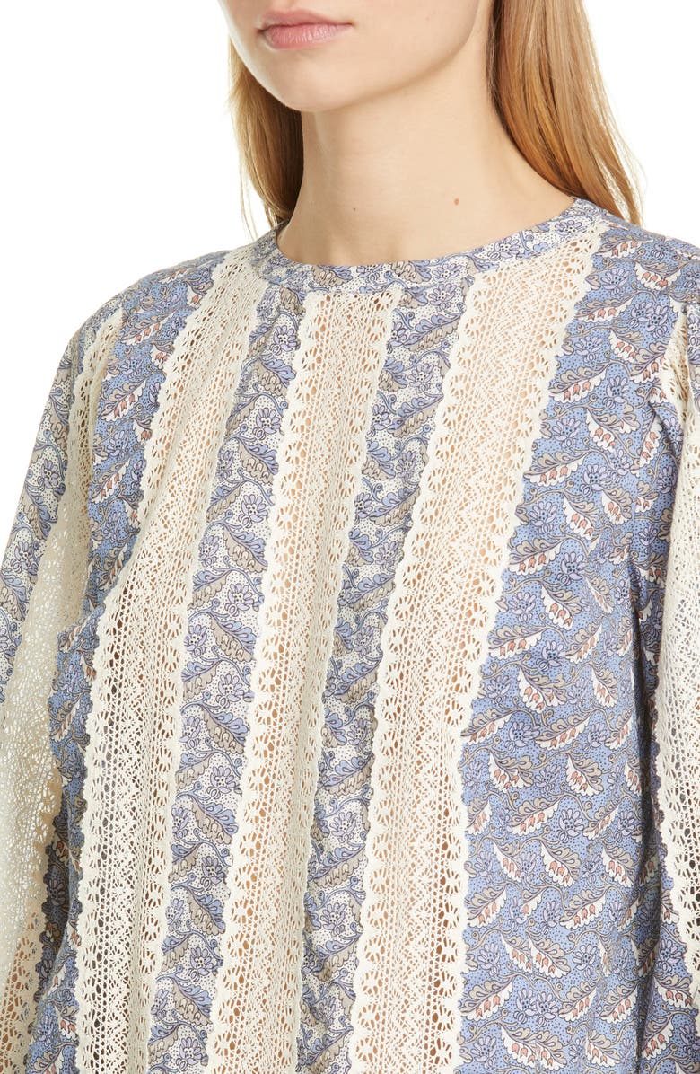 La Vie Rebecca Taylor Woodblock Lace Top, Alternate, color,