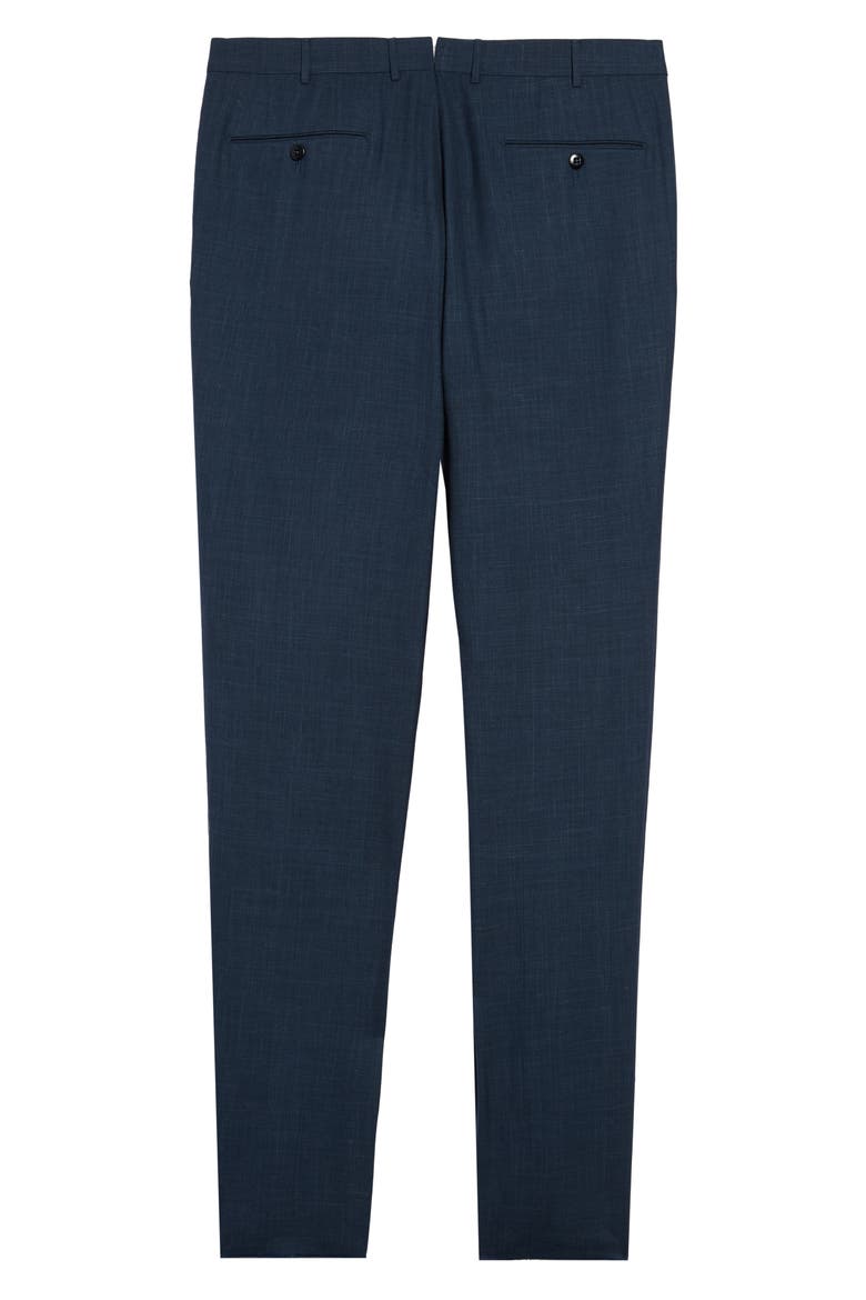 Ermenegildo Zegna Trofeo Classic Fit Flat Front Tropical Wool Blend Dress Pants, Alternate, color, TEAL