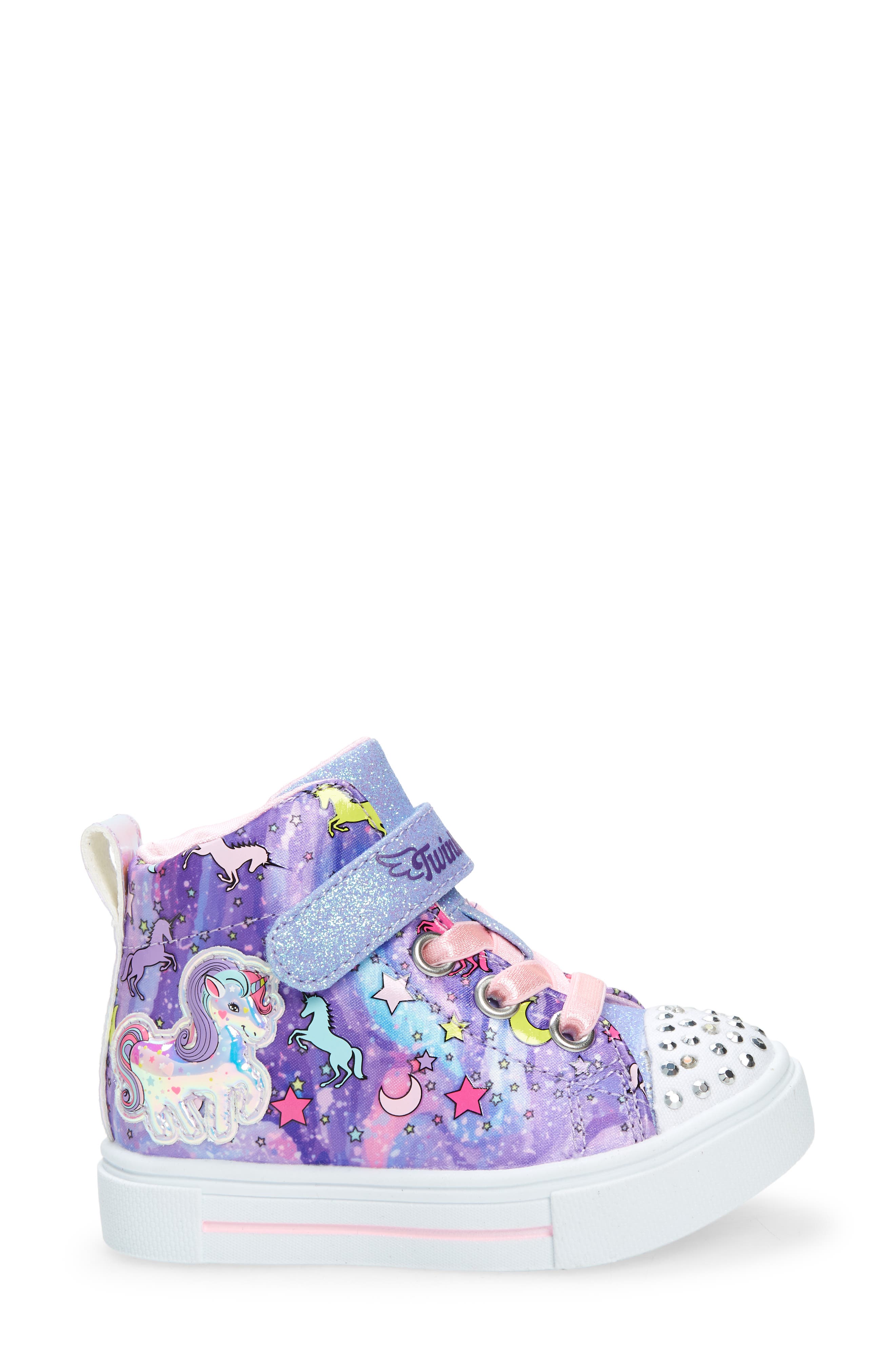 SKECHERS Kids' Twinkle Sparks Light-Up High Top Sneaker, Alternate, color, 