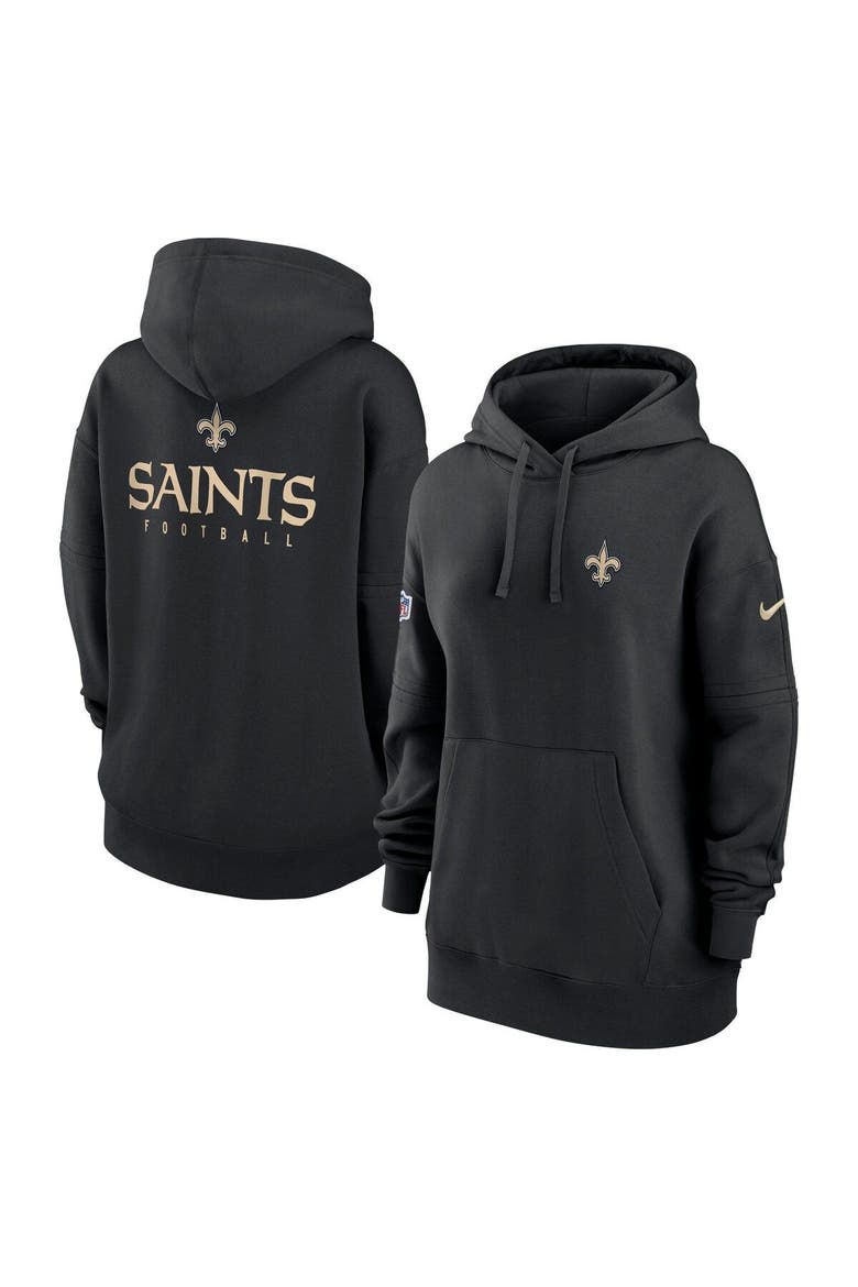 Women's Nike Black New Orleans Saints 2023 Sideline Club Fleece Pullover Hoodie, Main, color, Black