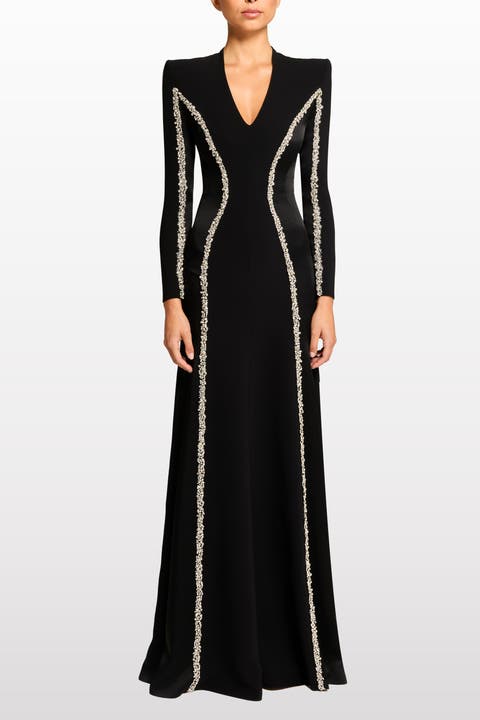 Ghost Orchid Embellished Long-Sleeve Maxi Dress