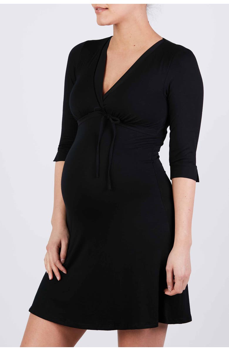 Cache Coeur Milk Maternity and nursing nightgown, Main, color, Black