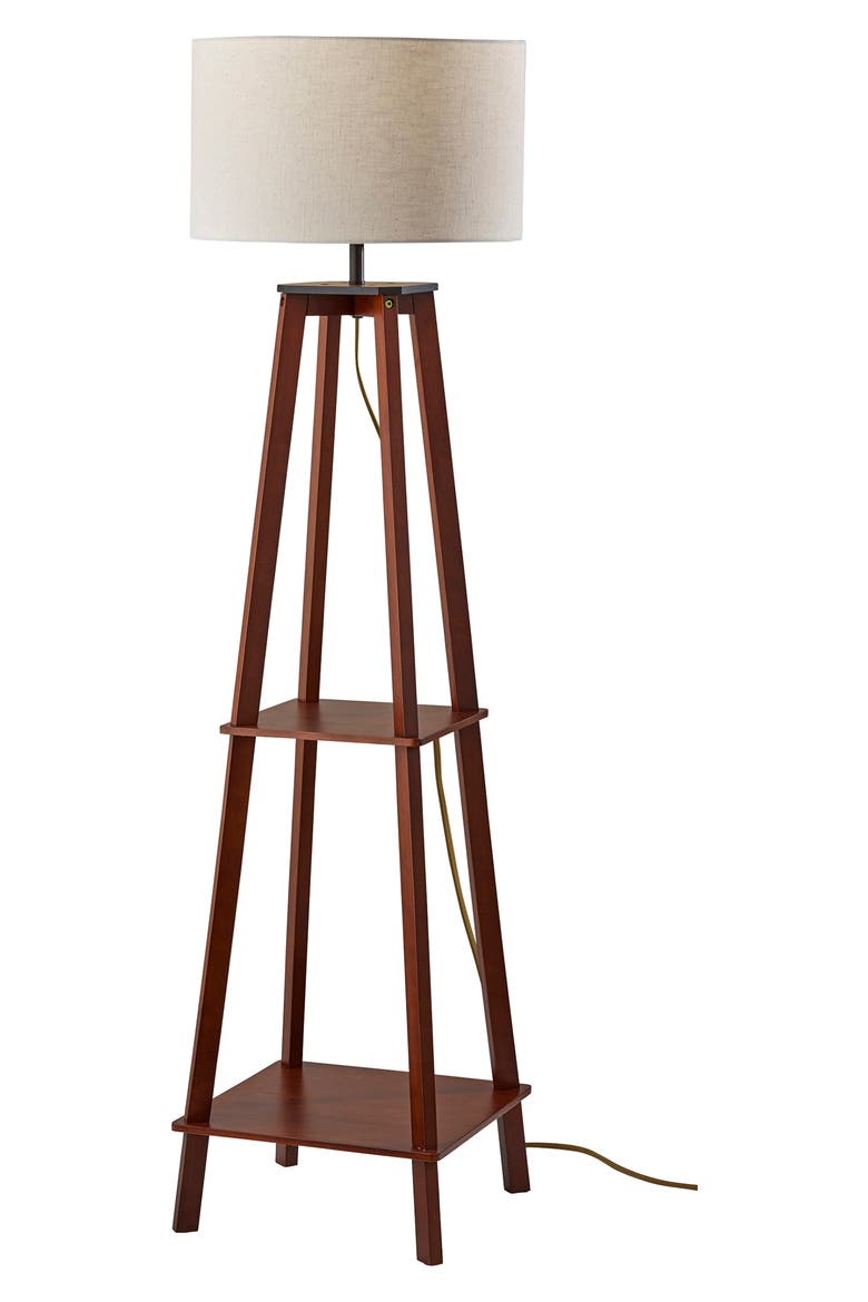 Kirby Shelf Floor Lamp, Main, color, WALNUT WOOD