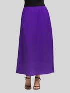 24seven Comfort Apparel Elastic Waist A-LINE Maxi Skirt