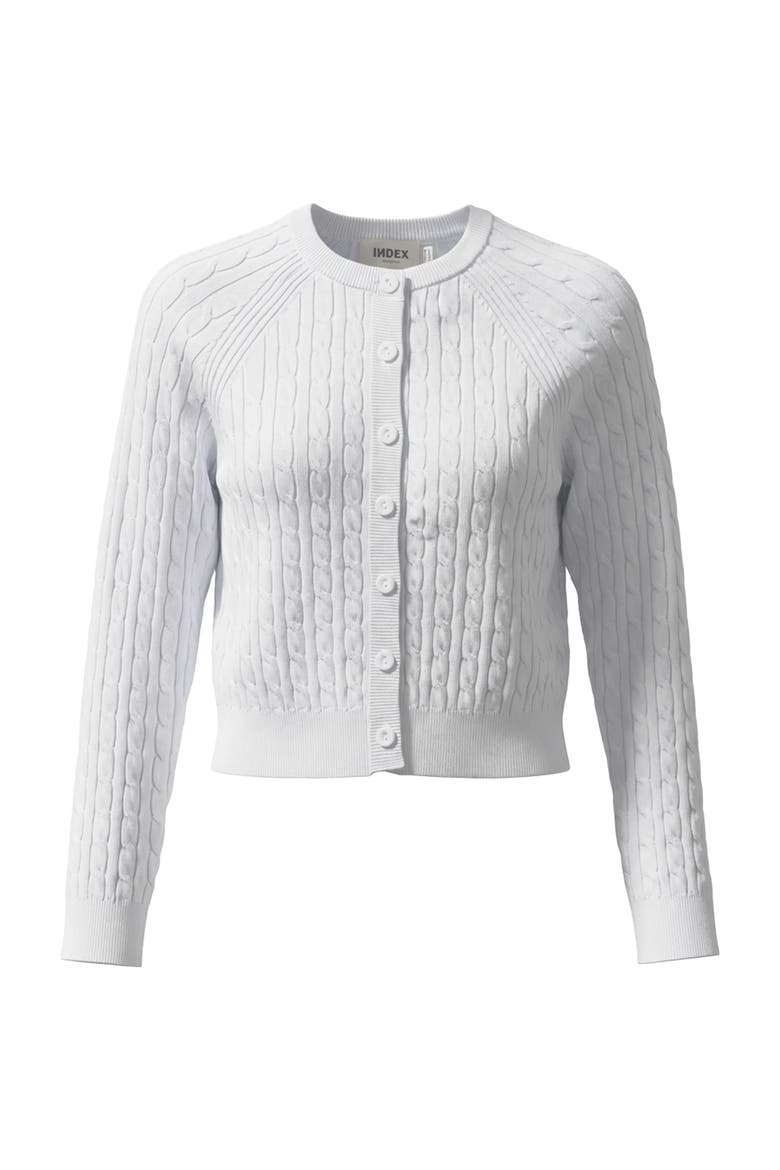 Cable Knit Raglan Sleeve Button Front Cardigan, Main, color, White