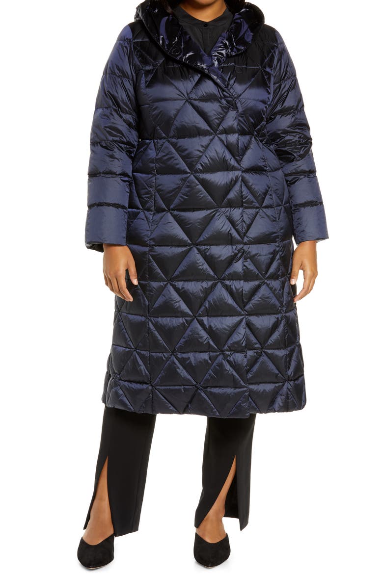 Paniere Water Repellent Quilted Down Coat, Alternate, color, DARK NAVY