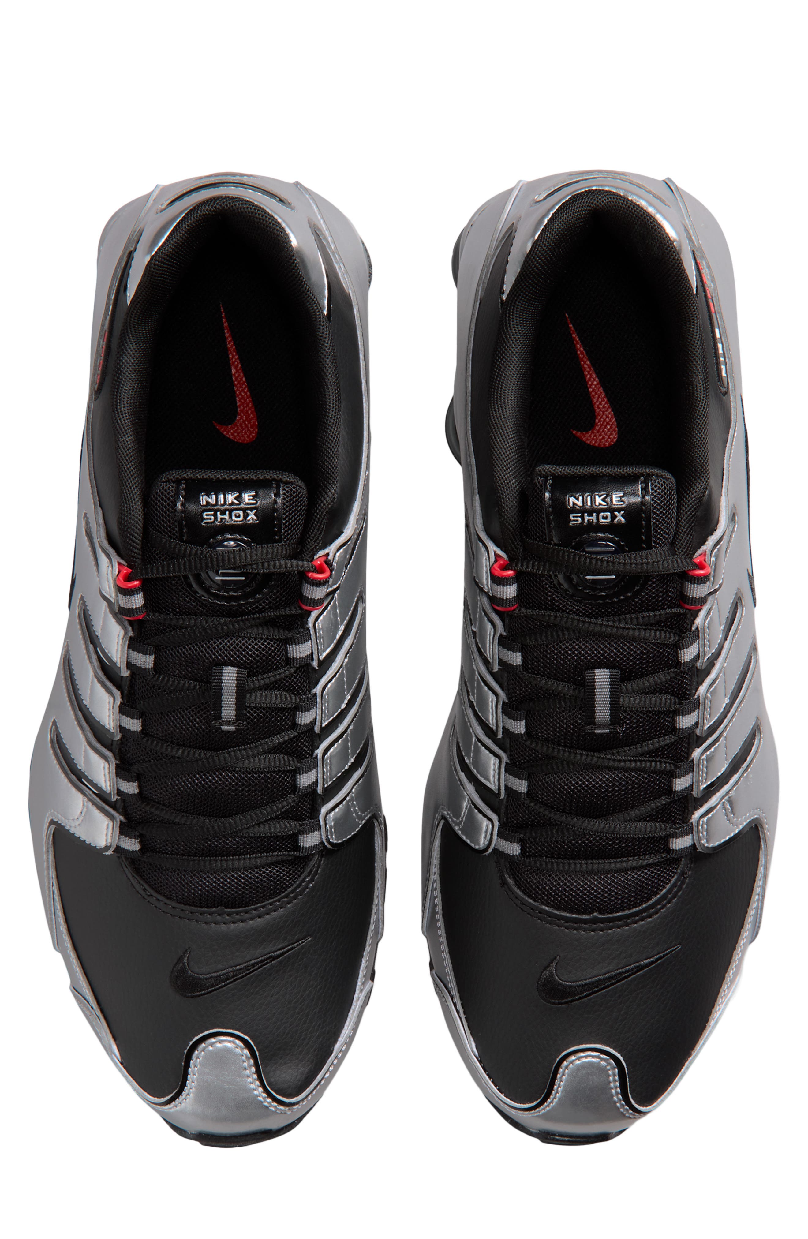 Shox NZ Running Shoe, Alternate, color, BLACK/ SILVER/ RED/ BLACK