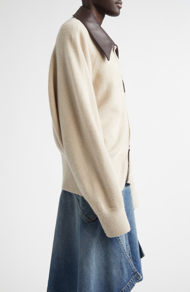 Brandon Maxwell The Conrad Knit Jacket, Alternate, color, Oatmeal/ Brown