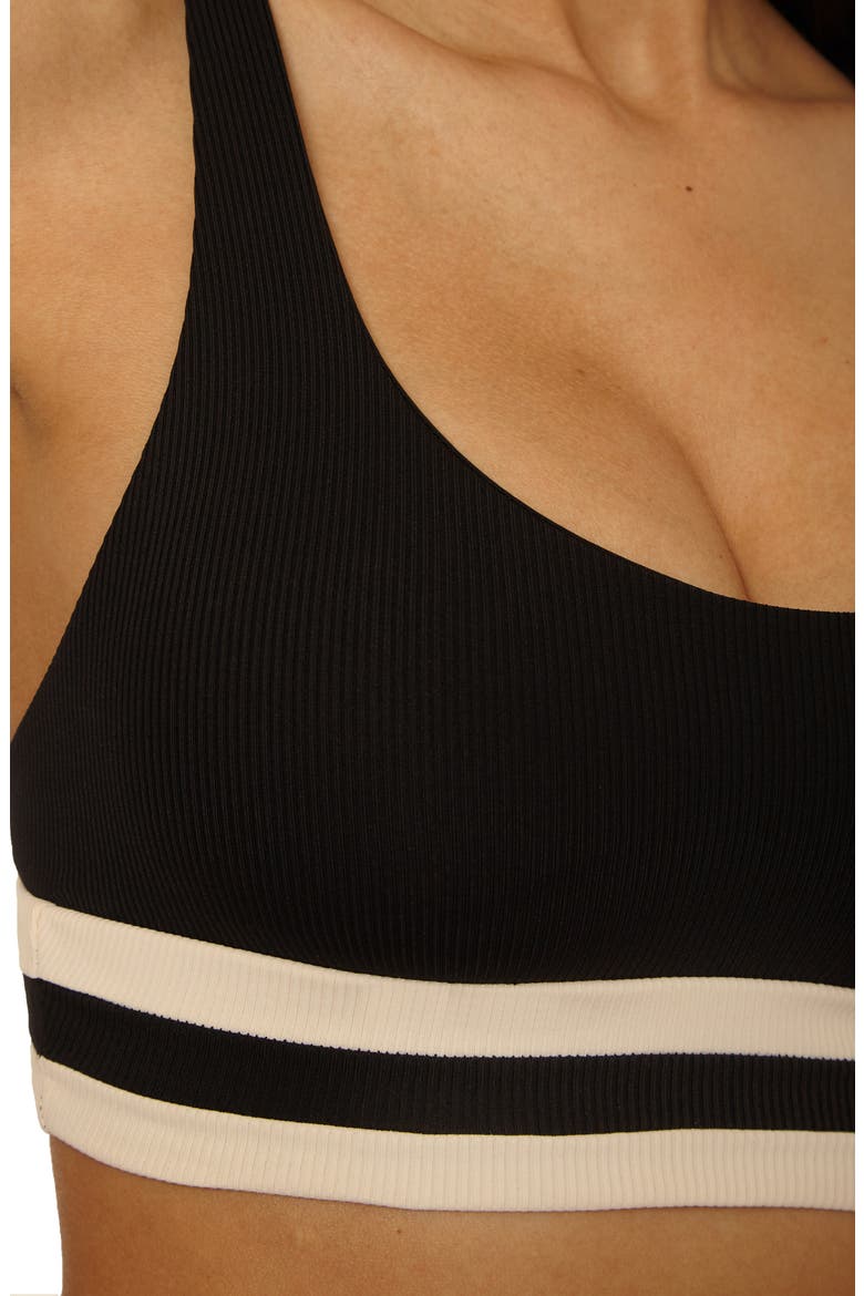 Coast Line Rib Bikini Top, Alternate, color, BLACK/ TAN