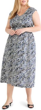 NIC+ZOE Dierdre Inked Lines Midi Dress