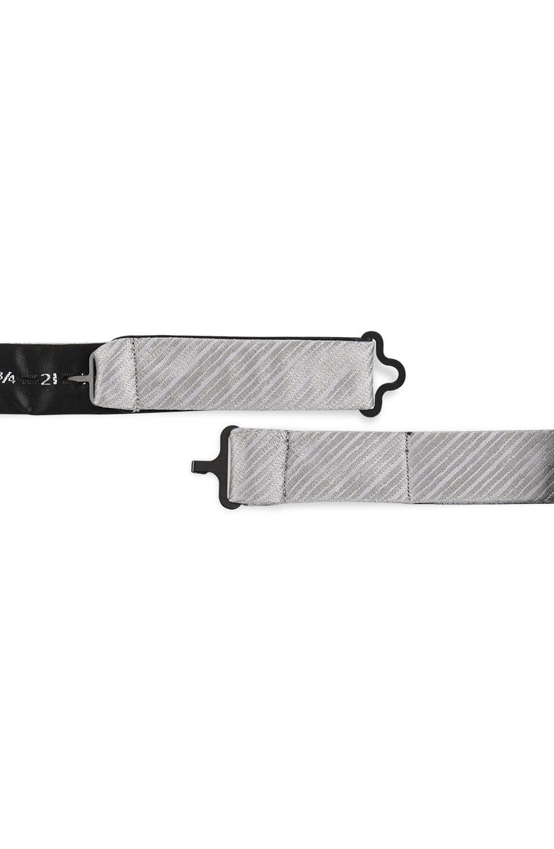 Synrgy by DXL Big & Tall Striped Bow Tie, Alternate, color, Grey