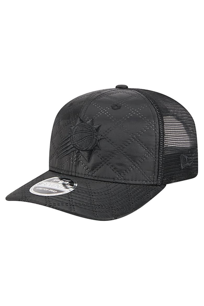 Men's New Era  Black Phoenix Suns Quilted 9SEVENTY Trucker Adjustable Hat, Main, color, Black
