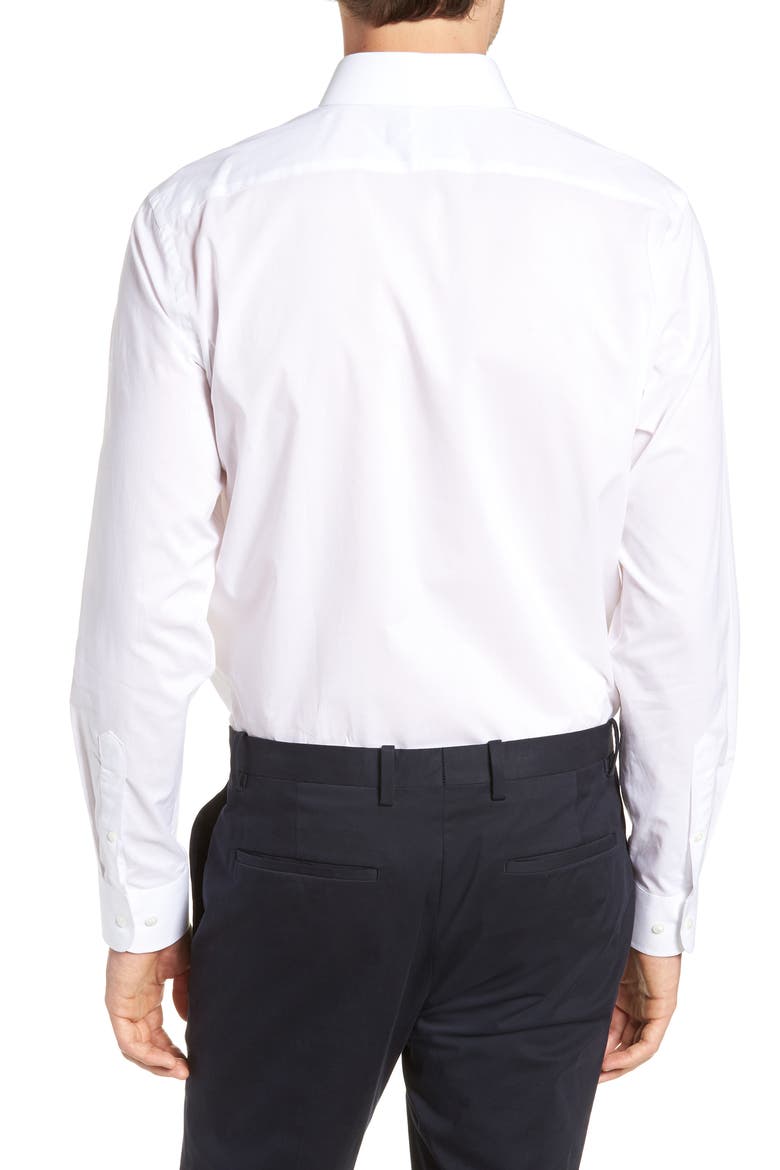 Trim Fit Solid Dress Shirt, Alternate, color, WHITE