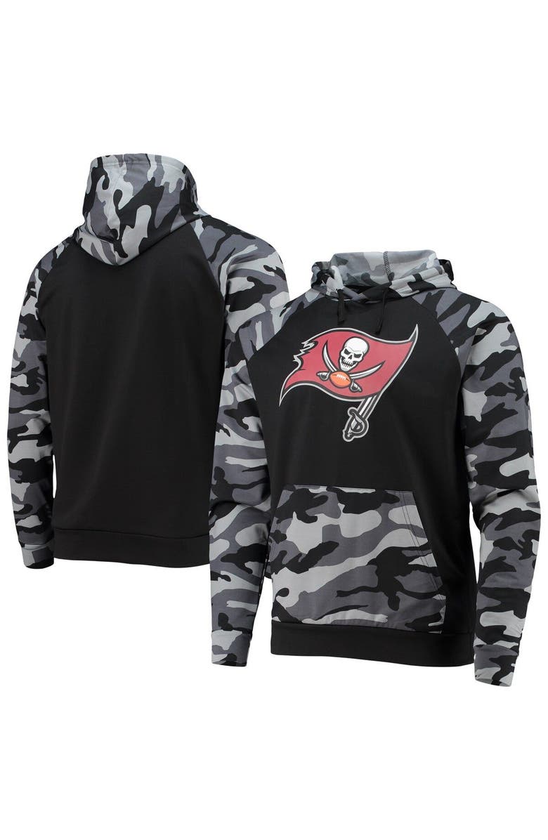 FOCO Men's FOCO Black Tampa Bay Buccaneers Camo Raglan Pullover Hoodie, Main, color, 