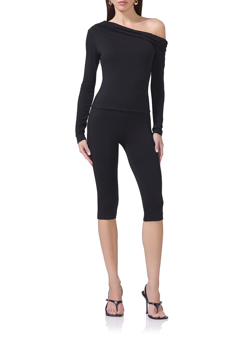 Ettie High Waist Capri Pants, Alternate, color, NOIR