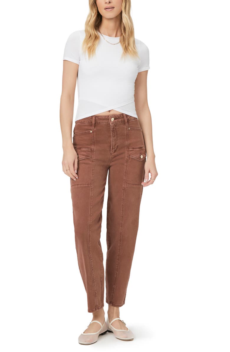 PAIGE Alexis High Waist Barrel Cargo Jeans, Alternate, color, Vtg Brunet