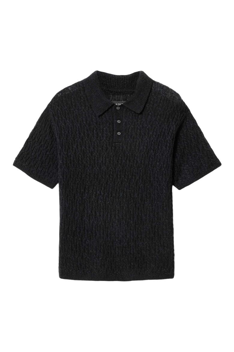 Cyclone Textured Short Sleeve Polo, Alternate, color, BLACK