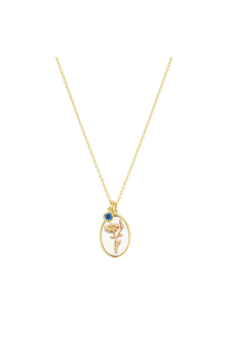 Katrina Birth Flower and Birthstone Charm Necklace, Main, color, Gold / September