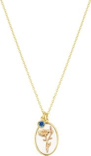 Set & Stones Katrina Birth Flower and Birthstone Charm Necklace