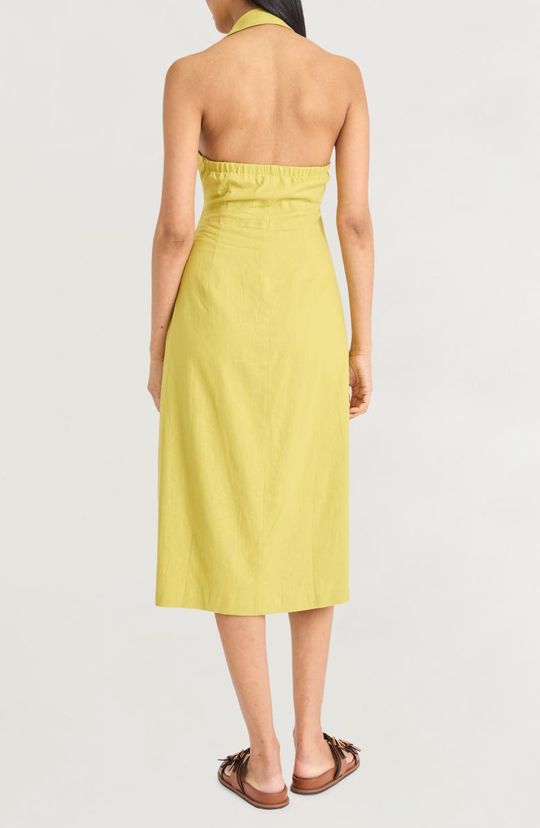 The Good Journey Sleeveless Linen Blend Halter Shirtdress, Alternate, color, Peridot