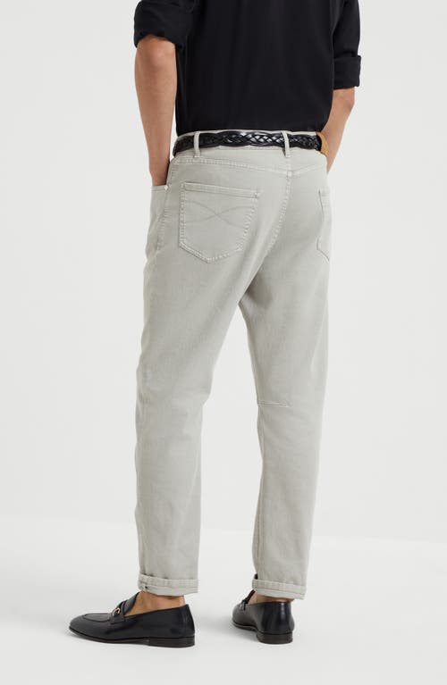 Brunello Cucinelli Dyed Denim Trousers In Khaki