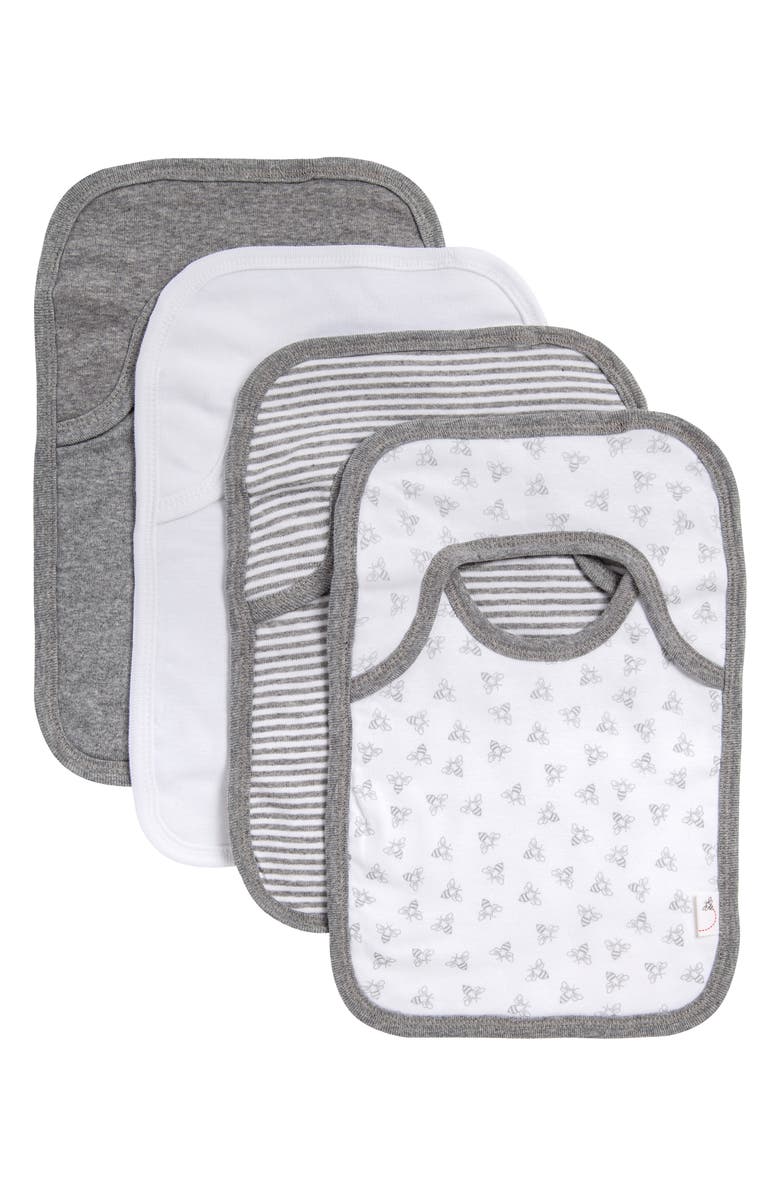Burt's Bees 4-Pack Organic Cotton Bibs, Main, color,