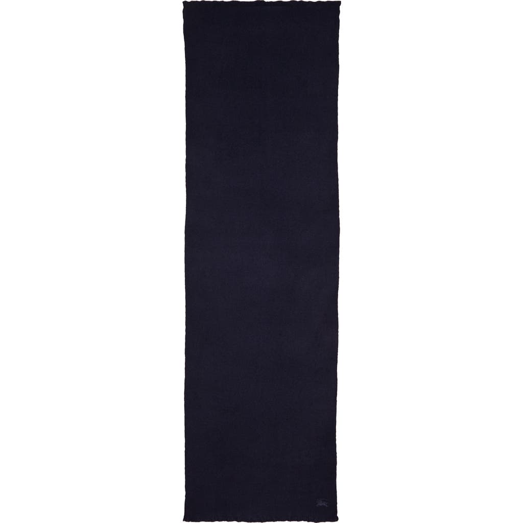 Burberry Equestrian Knight Design Cashmere Fringe Scarf In Midnight