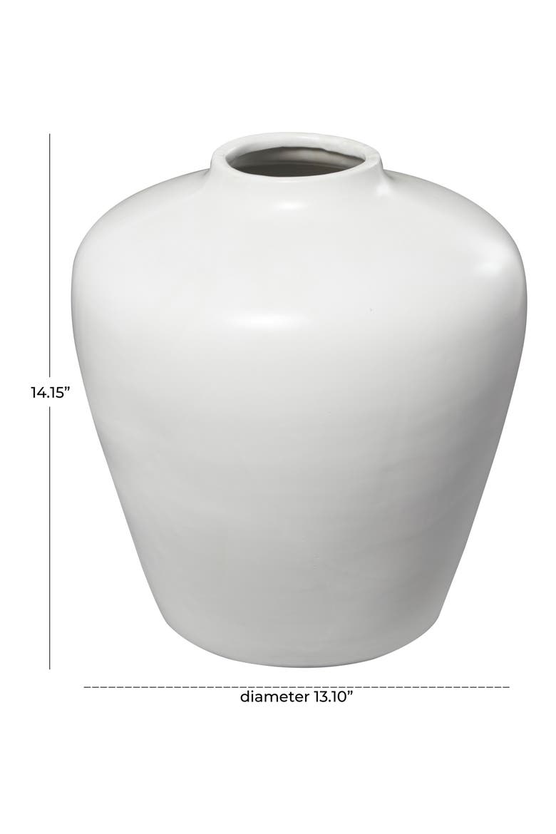 White Ceramic Vase, Alternate, color, WHITE