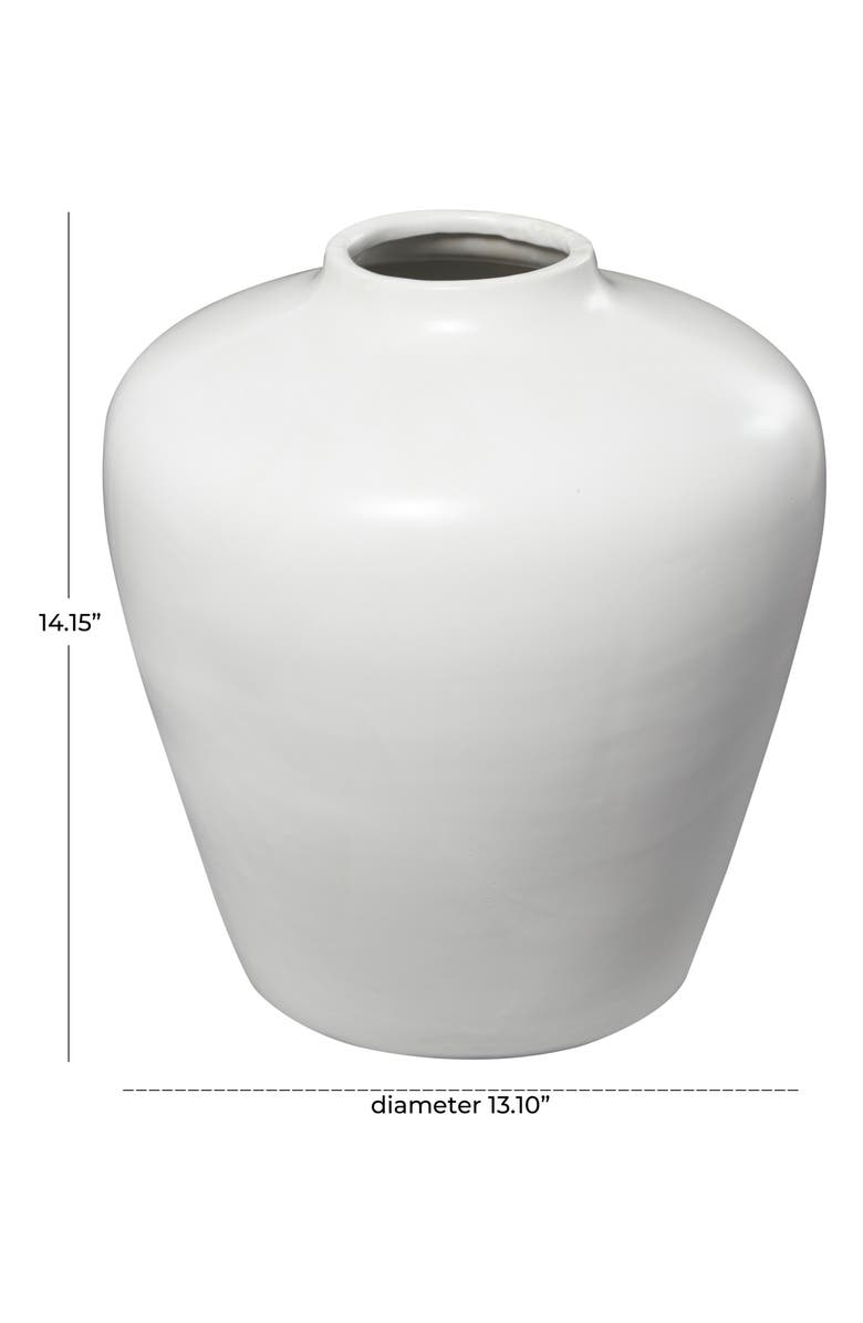 GINGER BIRCH STUDIO White Ceramic Vase, Alternate, color, White