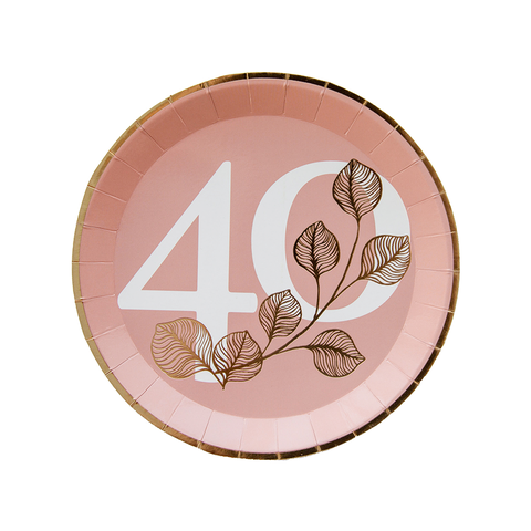 40th Birthday or Anniversary Dessert Plates