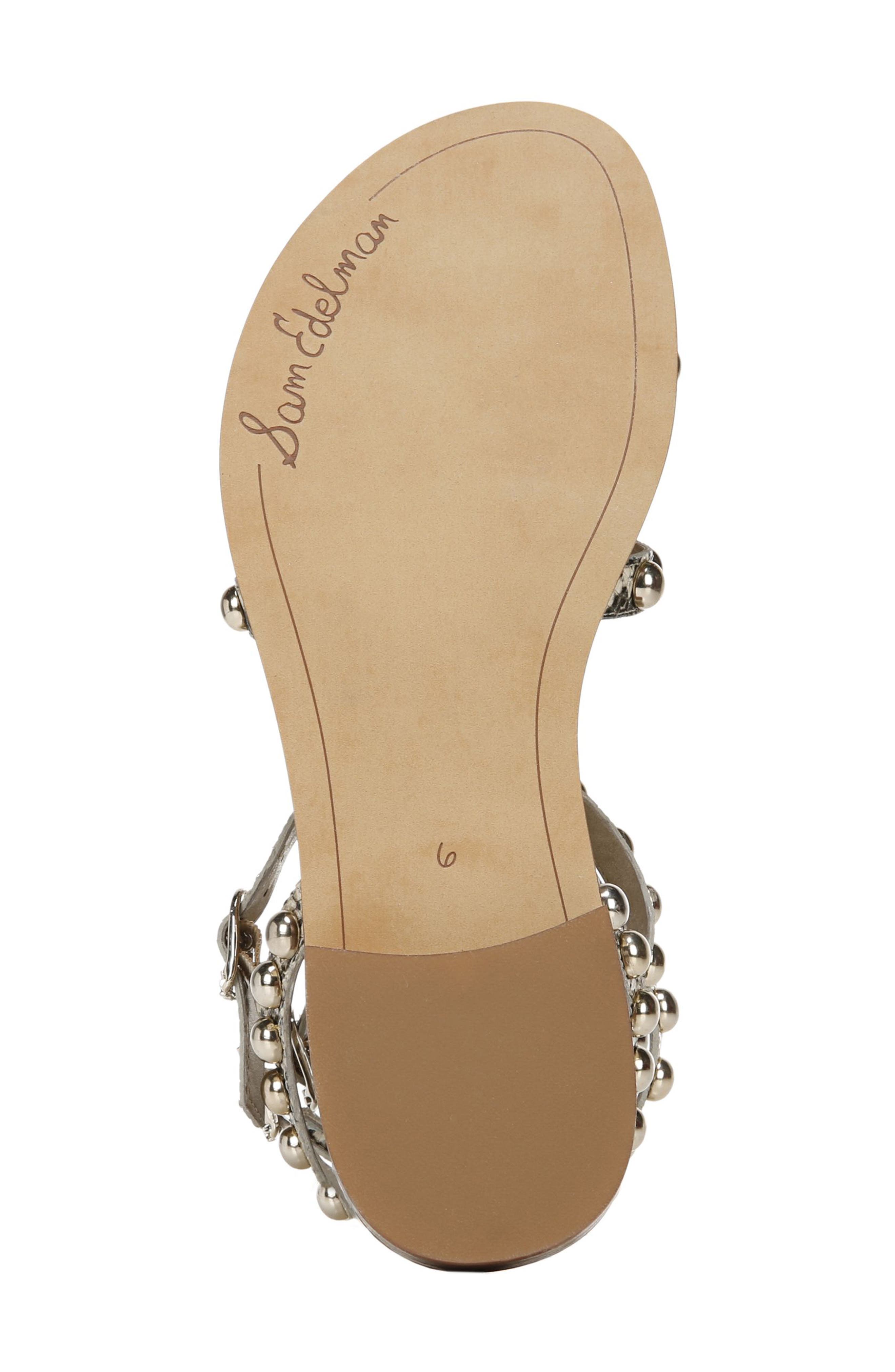 Eavan Studded Sandal, Alternate, color, BEACH LEATHER