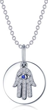 Lafonn Hamsa Lab-Grown Sapphire & Simulated Diamond Pendant Necklace