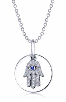 Lafonn Hamsa Lab-Grown Sapphire & Simulated Diamond Pendant Necklace
