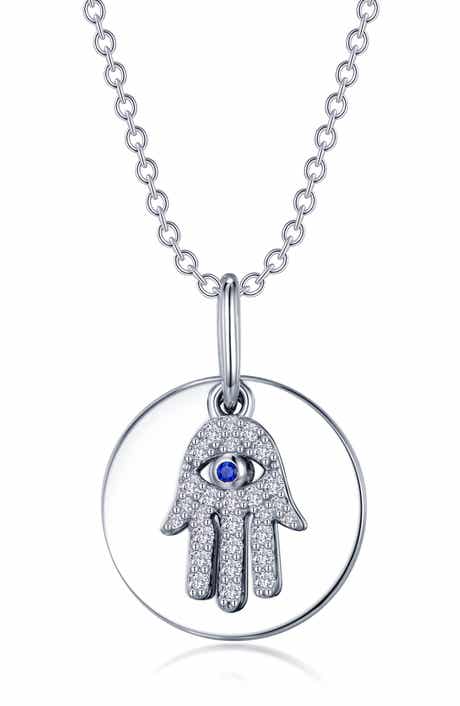 Lafonn Hamsa Lab-Grown Sapphire & Simulated Diamond Pendant Necklace