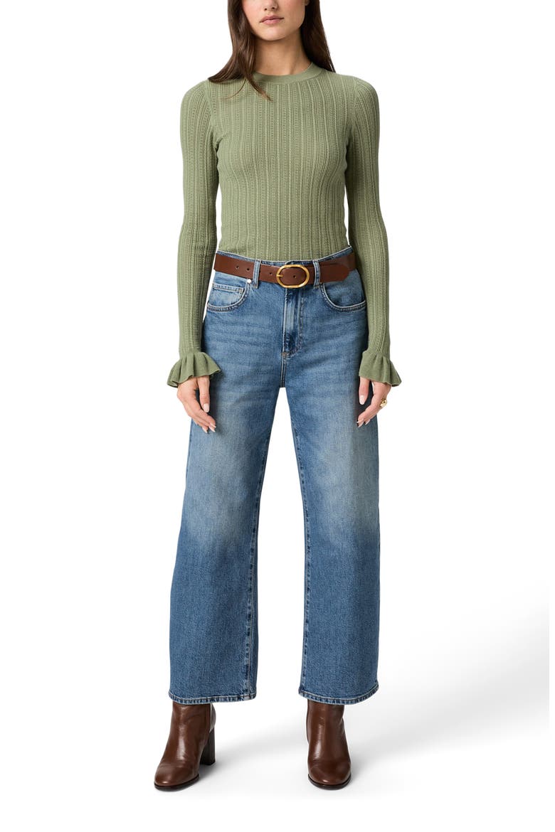Ophelia Pointelle Organic Cotton Blend T-Shirt, Alternate, color, SAGE