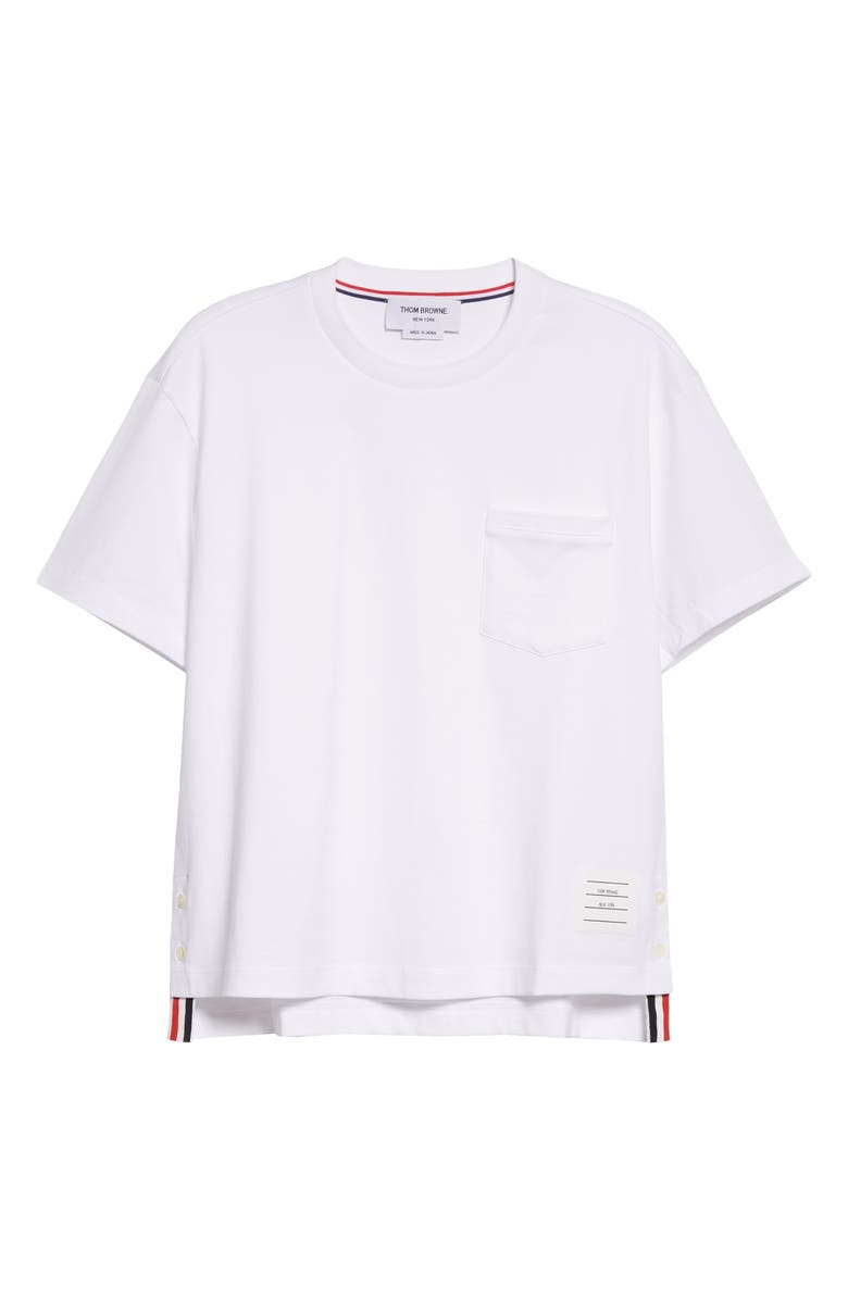 Thom Browne Medium Weight Cotton Jersey Boxy Pocket Tee, Alternate, color, White