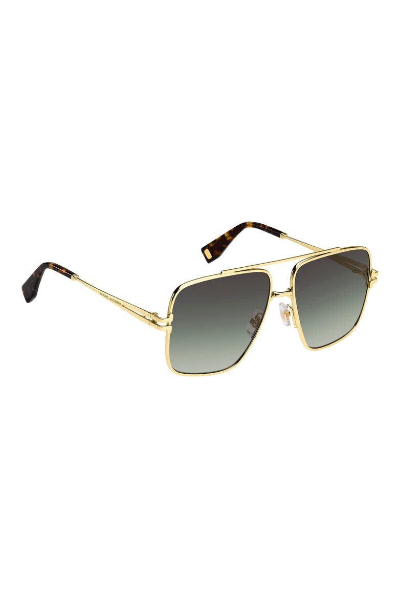 59mm Gradient Square Sunglasses with Chain, Alternate, color, GOLD HAVANA/ GRAY GREEN