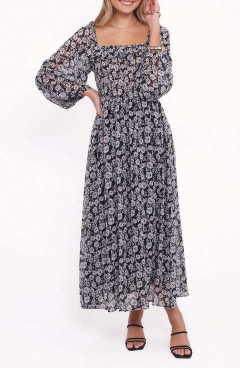 Faith Floral Print Long Sleeve Maxi Dress
