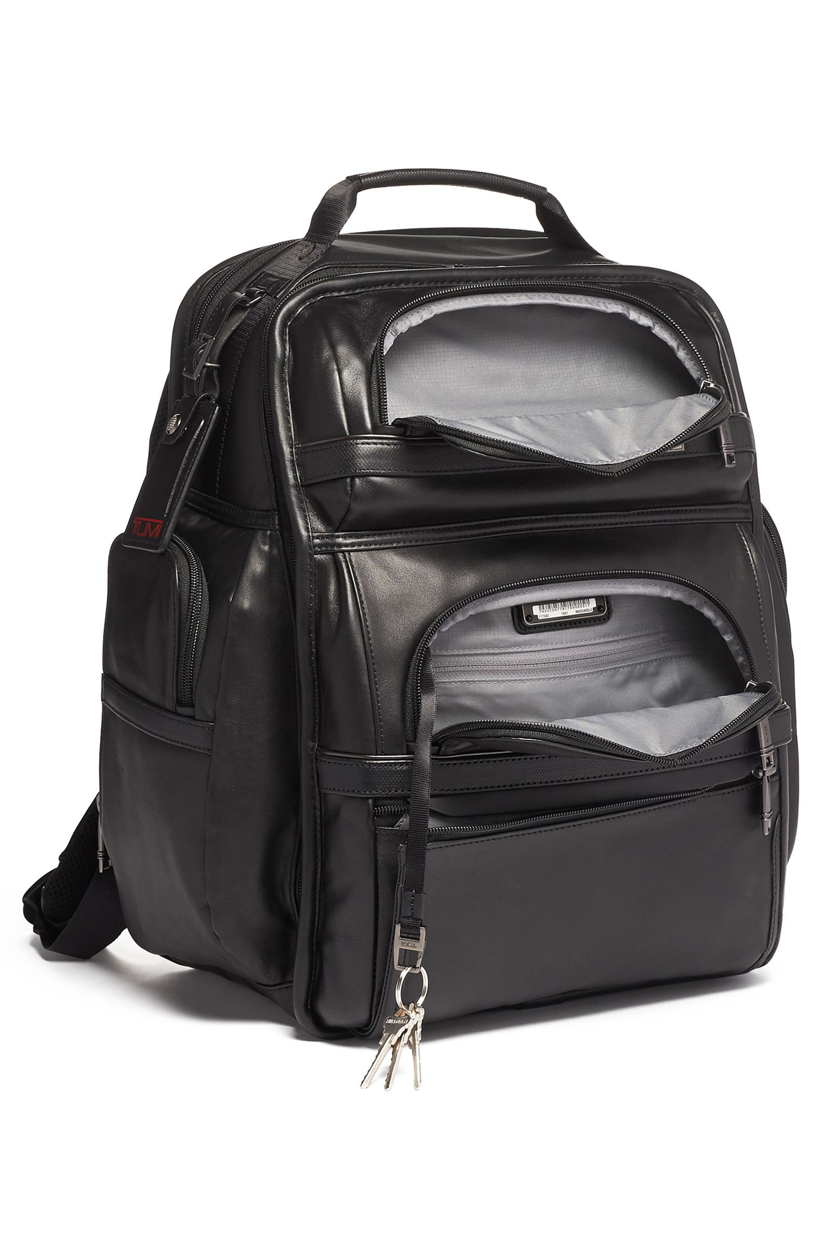 TUMI Alpha 3 Collection Leather Laptop Brief Pack, Alternate, color, 