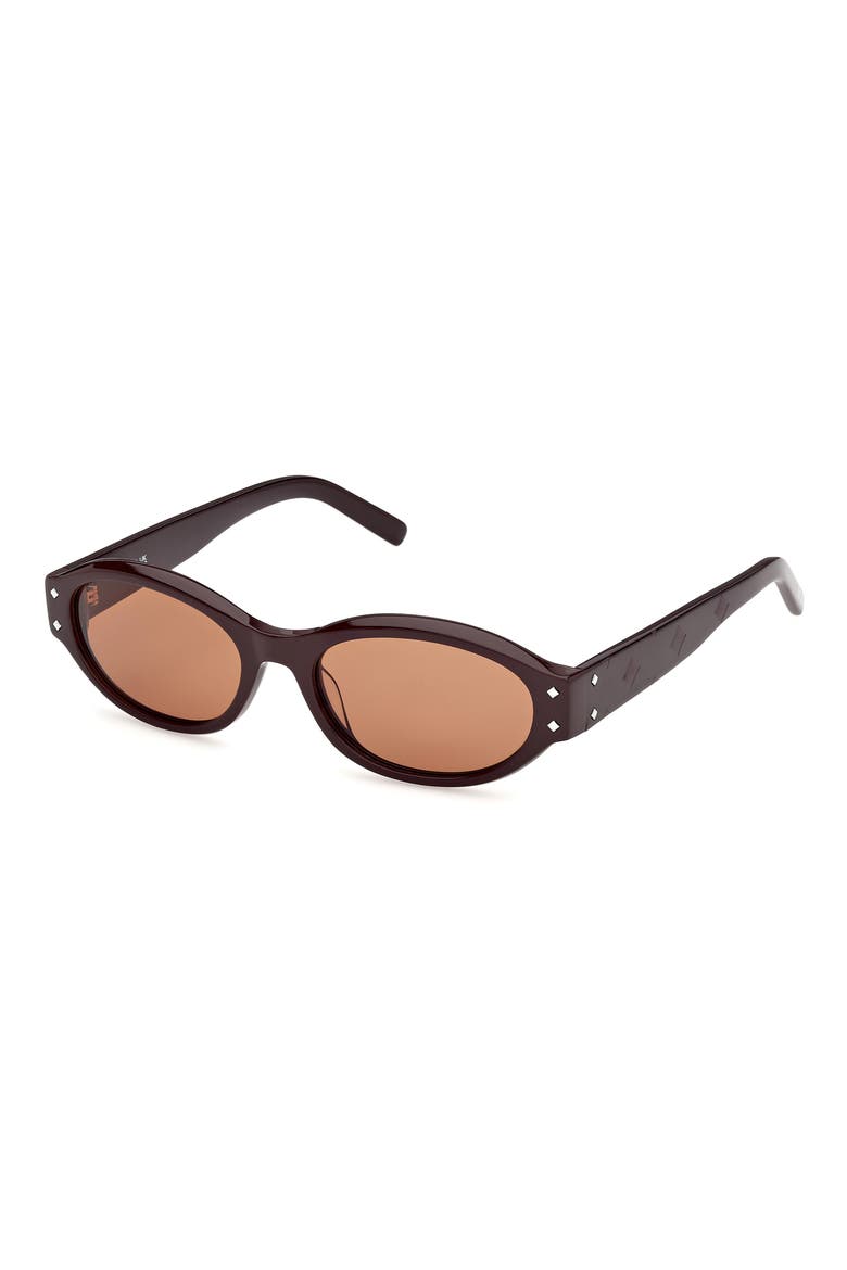 55mm Oval Sunglasses, Alternate, color, BURGUNDY / SOLID CARAMEL