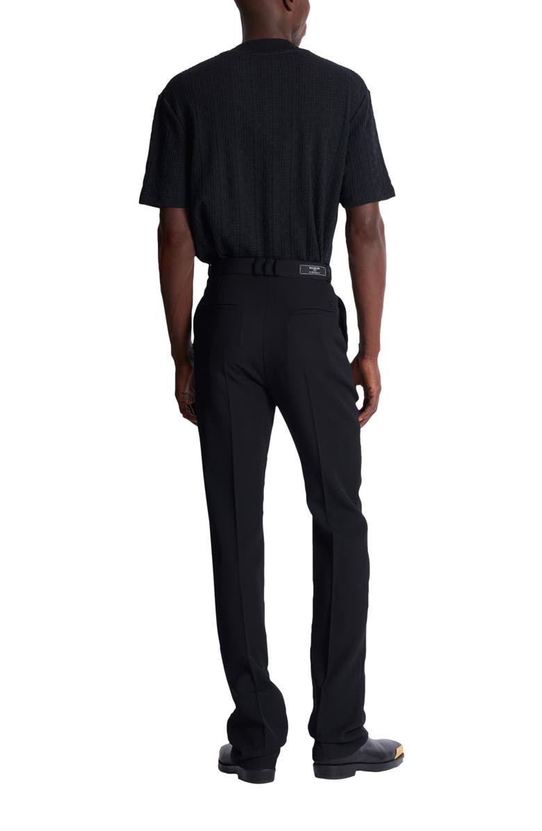 Balmain Wool darted trousers, Alternate, color, Black