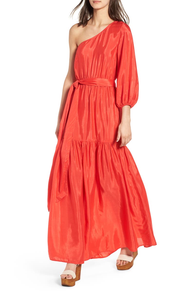 LOVE LIKE SUMMER X BILLABONG One-Shoulder Maxi Dress, Main, color, 