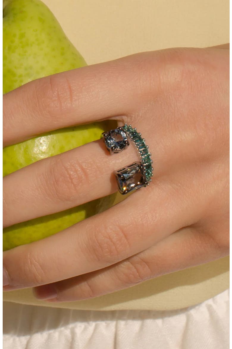 Gwen Dainty Textured Ring Trendy Statement Band, Alternate, color, Silver - Size 6