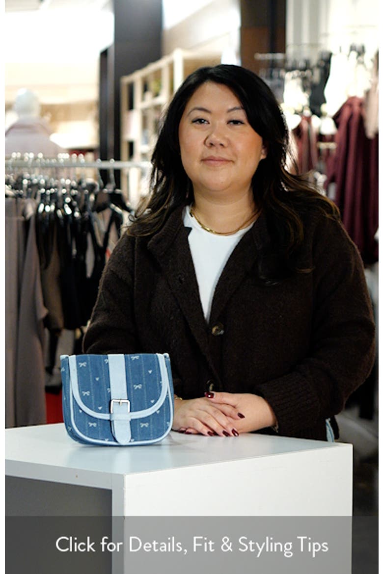 Kids' Bow Embroidery Denim Saddle Bag video