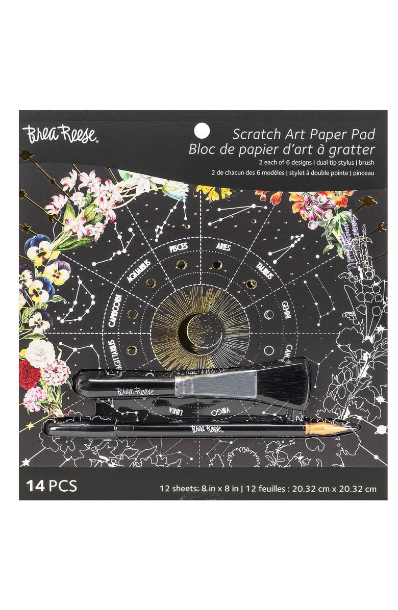 Brea Reese Celestial Scratch Art Paper Pad, Main, color,