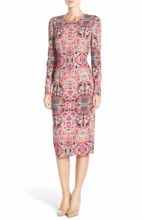 Maggy London Floral Print Crepe Midi Dress